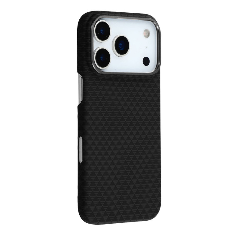 Husa Aramid PTK » iPhone 17, Kevlar Fiber cu MagSafe, Combo Gray, BLACK