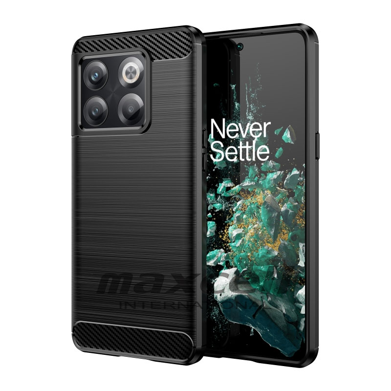 Husa Brush » iPhone 13 Pro, TPU, Metall Look, Black