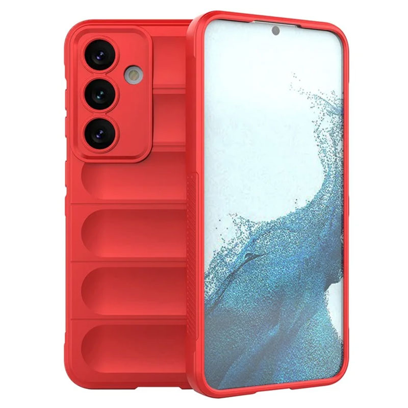 Husa Wave - Samsung S24 (S921) - Grip Microfiber, ShockProof, Pure Red