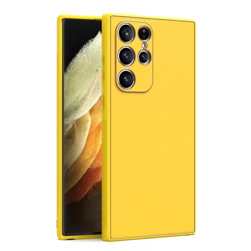 Husa Yolo, Samsung S21 Ultra (G998), Eco-Leather, TPU Edge, Yellow