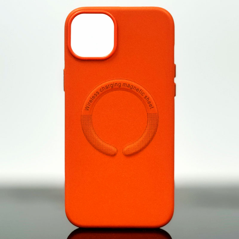 Husa Kraft » iPhone 14, cu MagSafe, Eco-Leather, Orange