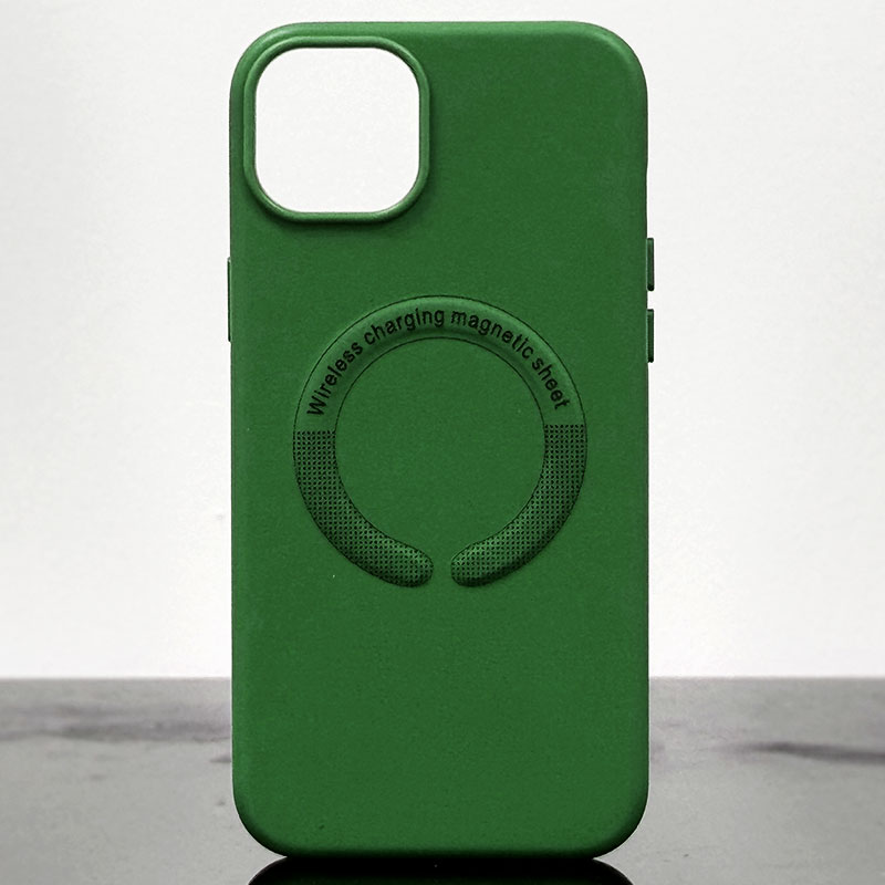 Husa Kraft » iPhone 15, MagCase, Eco-Leather, Dark Green