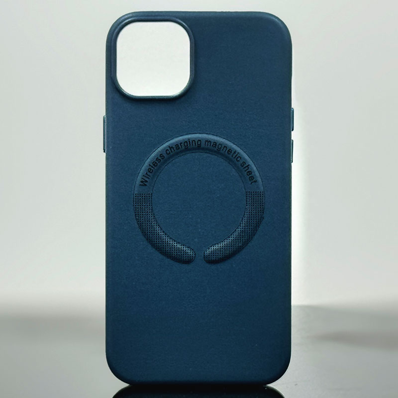 Husa Kraft » iPhone 15, MagCase, Eco-Leather, Navy Blue
