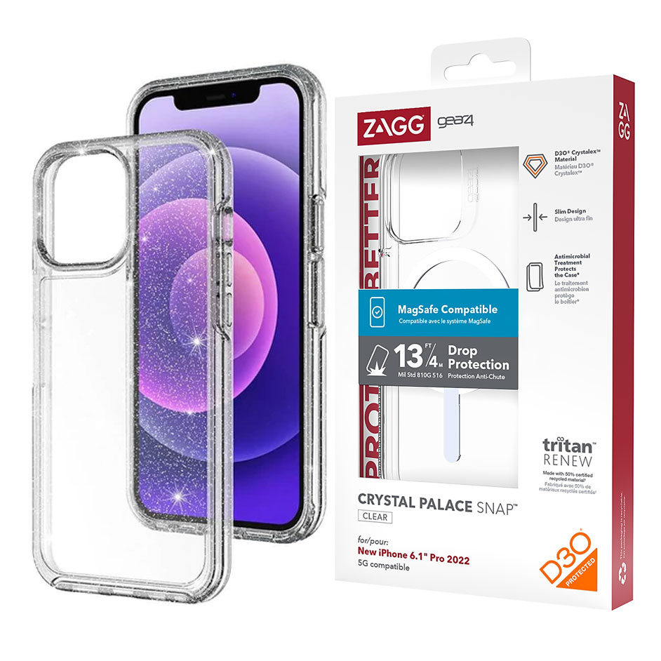 Husa gear4 » iPhone 15 Pro Max - ShockProof, Clear/Glitter