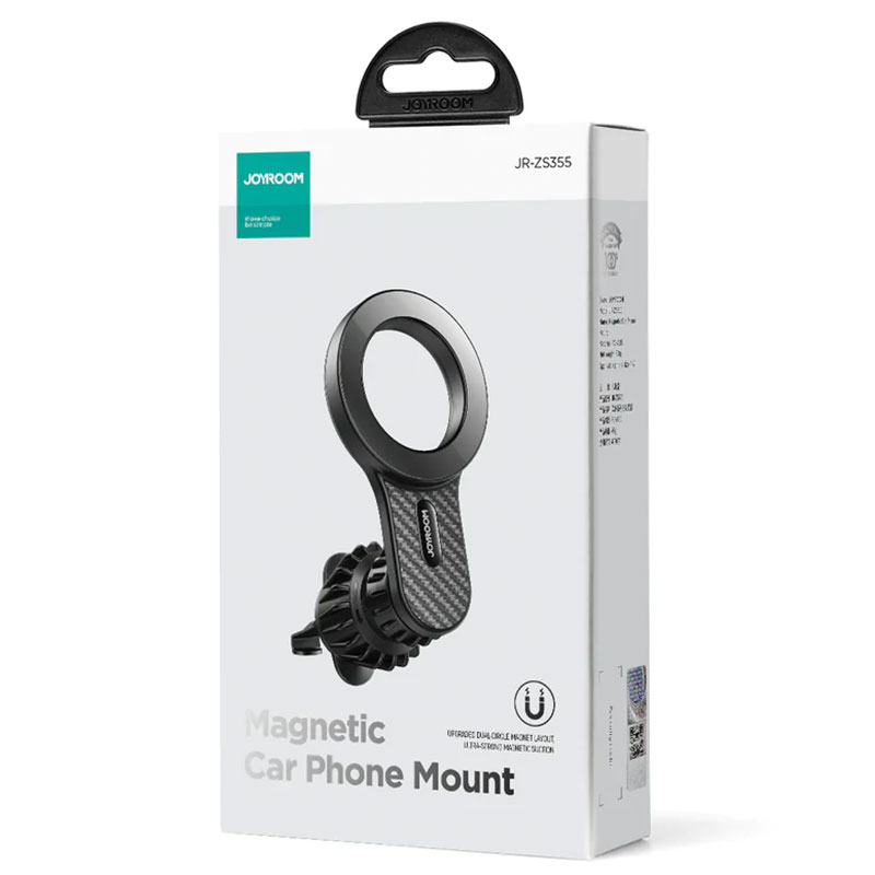Joyroom (JR-ZS355) - Suport Auto, Magnetic, montaj Ventilatie, MultiAngle, PullClip, Black