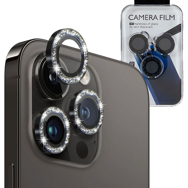 MX » Folie Camere » iPhone 13 Pro Max / 13 Pro - DIAMOND Lens KIT, Black