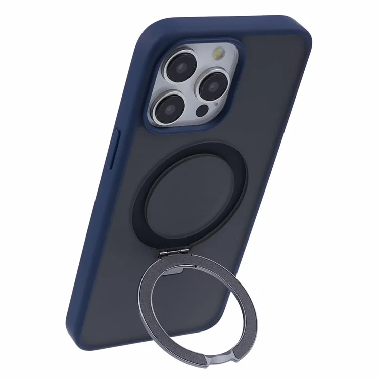 Husa Mike » iPhone 15 Pro, AntiDrop, cu MagSafe, Inel Stand, Gray / Blue