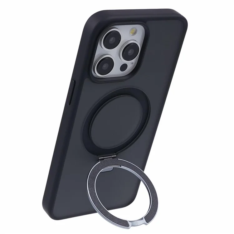 Husa Mike » iPhone 15 Pro, AntiDrop, cu MagSafe, Inel Stand, Gray / Black
