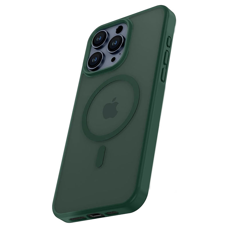Husa Fashion » iPhone 15 - MagSafe color, Frosted, Gray / Green