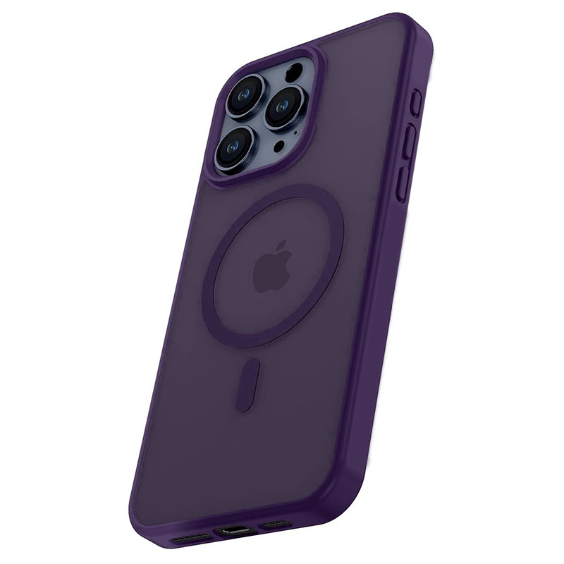 Husa Fashion » iPhone 15 Pro - MagSafe color, Frosted, Gray / Purple