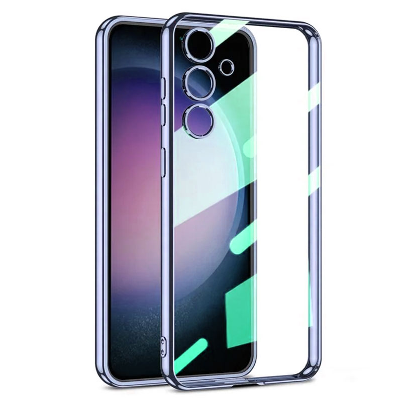 Husa Plating - Samsung S21 Ultra (G998) - silicon Slim, Clear | Blue