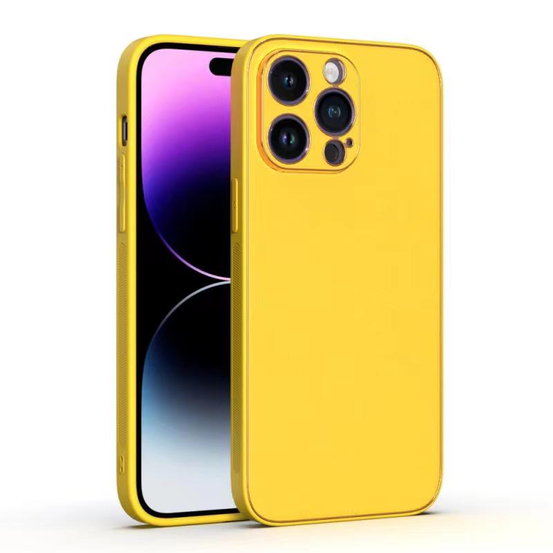 Husa Yolo, iPhone 12 Pro Max, Eco-Leather, TPU Edge, Yellow
