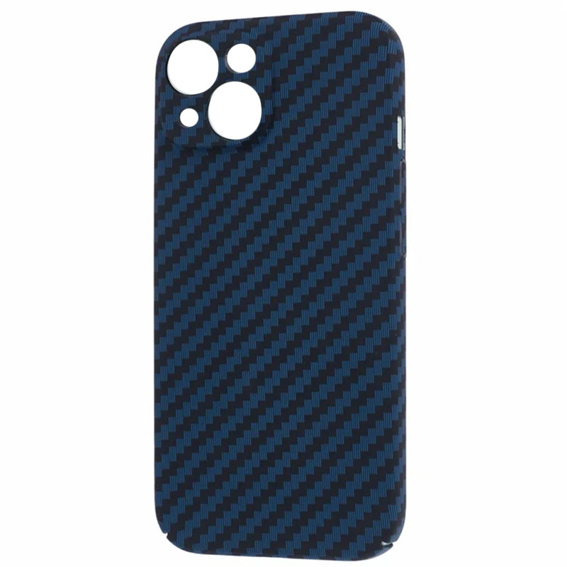 Husa iPefet Carbon, iPhone 14 Plus, Kevlar Pattern | Blue