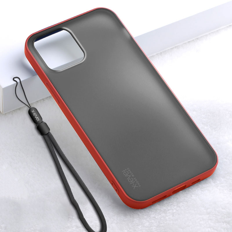 Husa X-Level Beetle - iPhone 11 Pro - Matte, Frosted, Edge Red / Grey