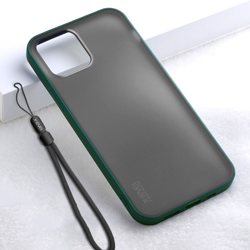 Husa X-Level Beetle - iPhone Xs Max - Matte, Frosted, Edge Green / Grey
