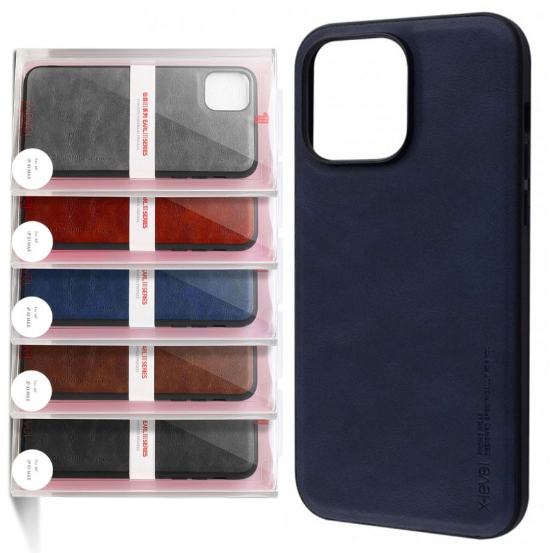 Husa X-Level Earl - iPhone 11 Pro Max - Eco-Leather PC | Blue