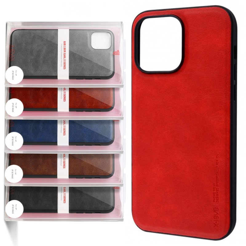 Husa X-Level Earl - iPhone 11 Pro Max - Eco-Leather PC, Red