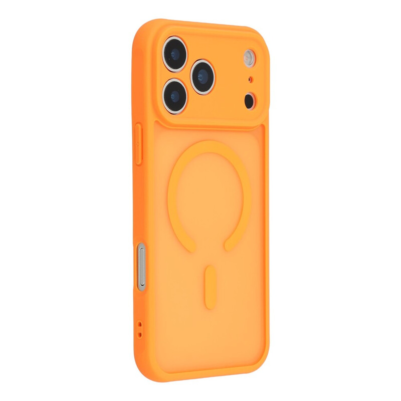Husa MagFrost Pro » iPhone 17 Pro, Matte MagSafe, Frosted Gray / ORANGE