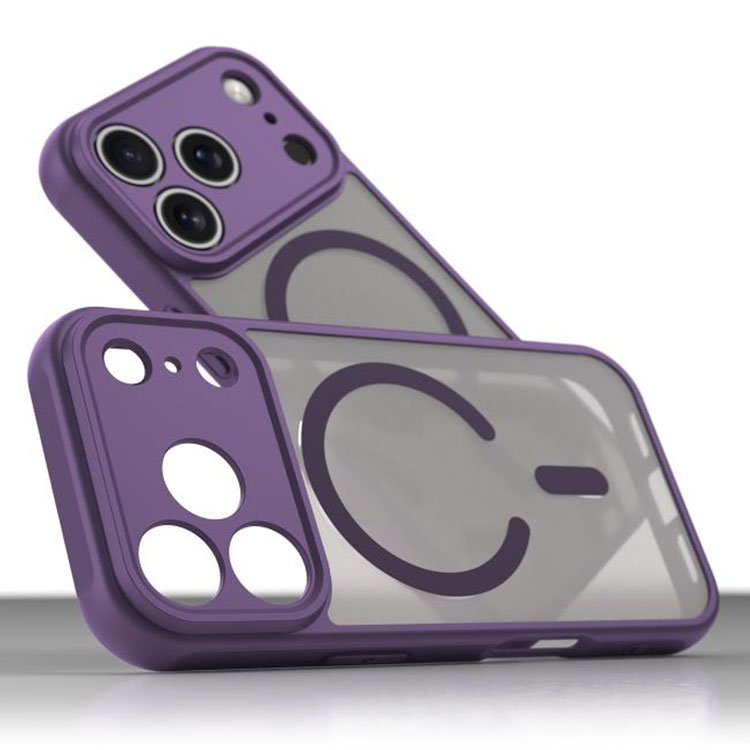 Husa MagFrost Pro » iPhone 17 Pro Max, Matte MagSafe, Frosted Gray / PURPLE