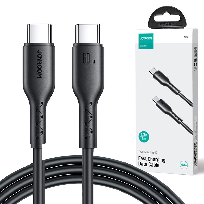 Joyroom (A26-CC3) - Cablu Date si Incarcare, USB-C, PD60W, QC3.0, 3A, 1m, Black
