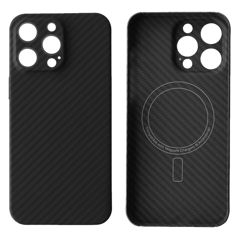 Husa Kevlar » iPhone 15 Pro Max, Aramid Fiber, MagSafe UltraThin, Black [M]