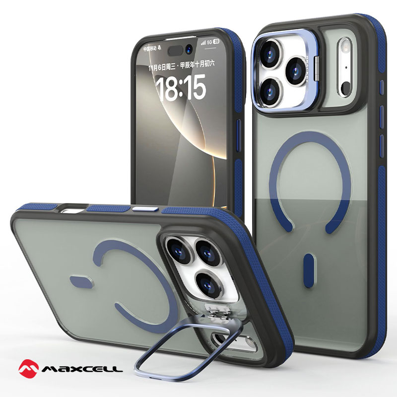 Husa KickStand » iPhone 16 Pro, Heavy Grip, MagCase, CamBracket, Deep BLUE