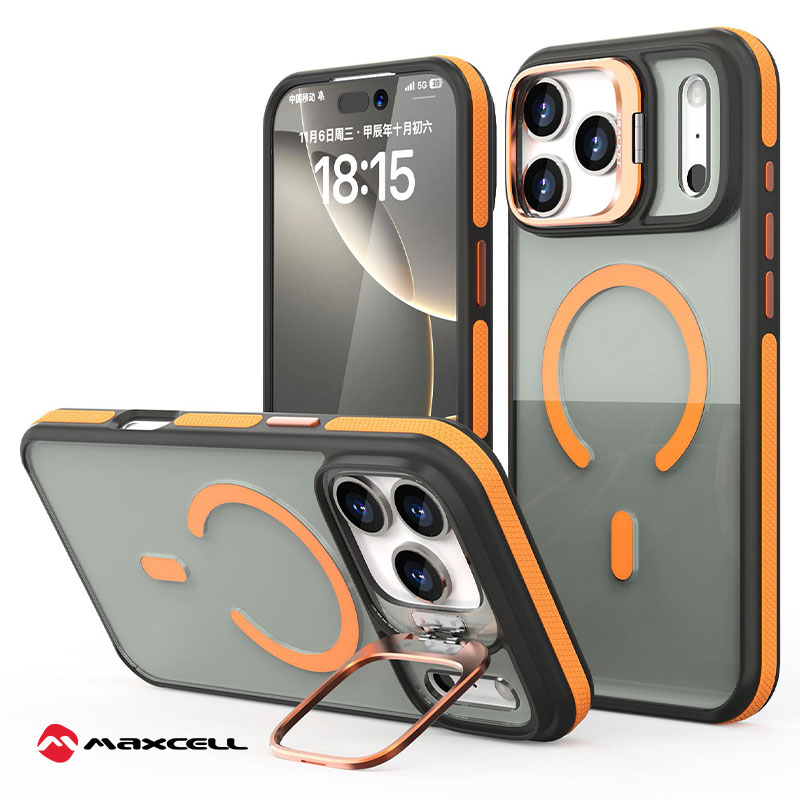Husa KickStand » iPhone 17 Air, Heavy Grip, MagCase, CamBracket, ORANGE