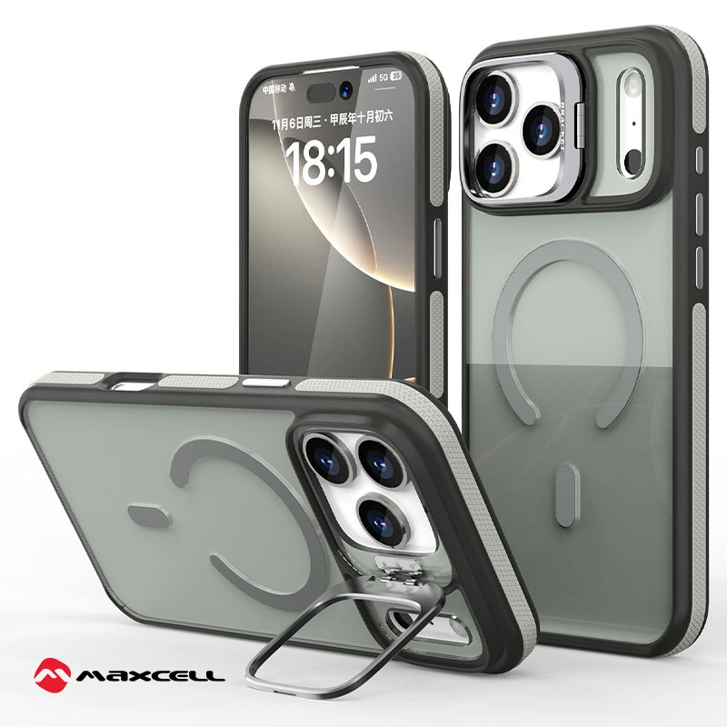 Husa KickStand » iPhone 17 Air, Heavy Grip, MagCase, CamBracket, Titanium GRAY