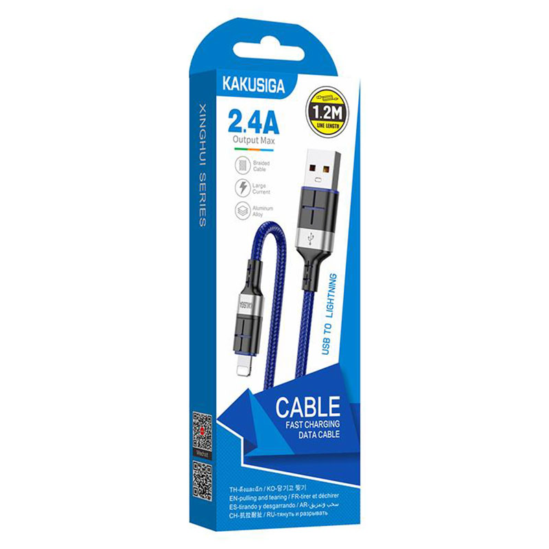 Kaku (KSC-696) - Cablu Date si Incarcare, USB-A la Lightning, 18W, 2.4A, 1.2m | Blue