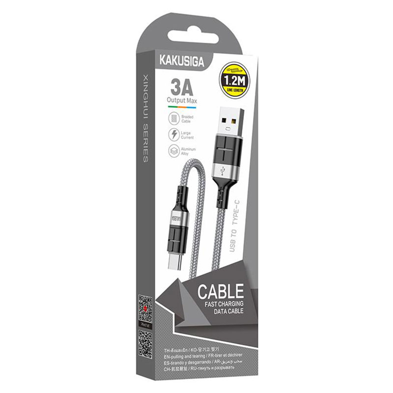 Kaku (KSC-696) - Cablu Date si Incarcare, USB-A la USB-C, 18W, 2.4A, 1.2m, Gray