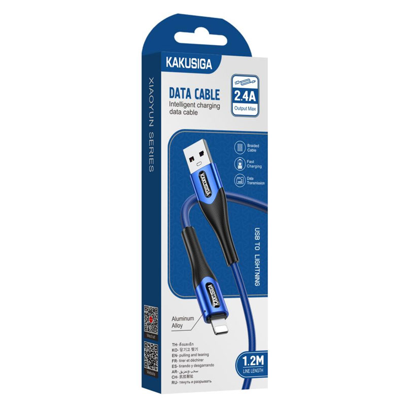 Kaku (KSC-724) - Cablu Date si Incarcare, USB-A la Lightning, 18W, 2.4A, 1.2m | Blue