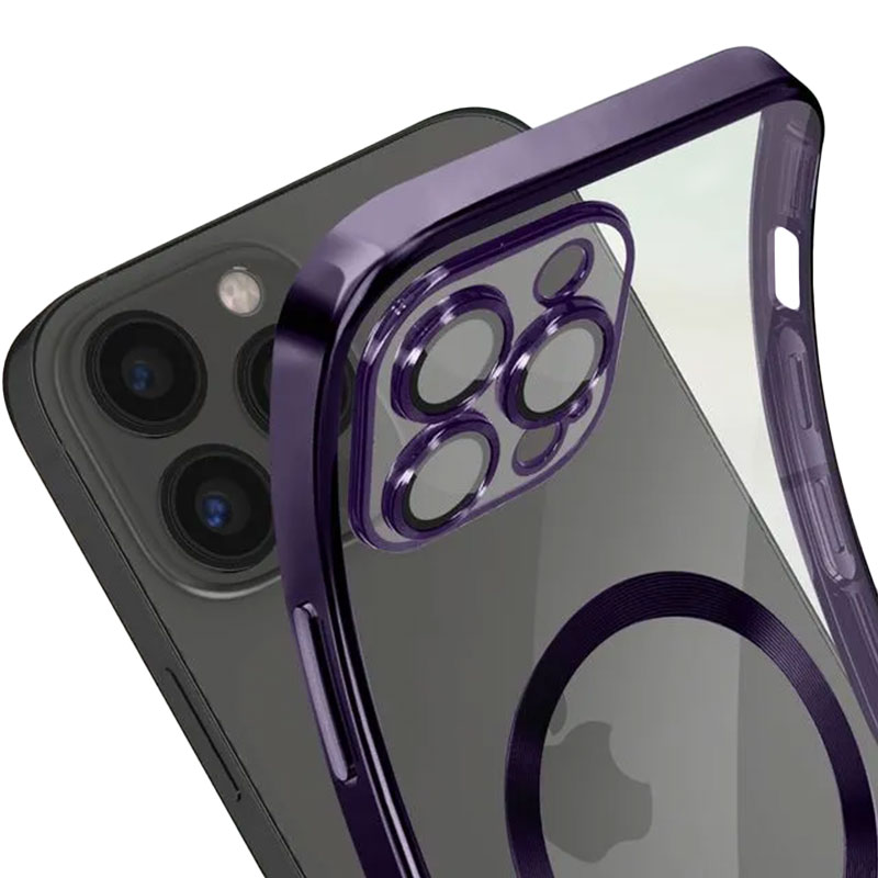 Husa Plating - iPhone 11 Pro - silicon cu MagSafe, Slim, Clear, Purple