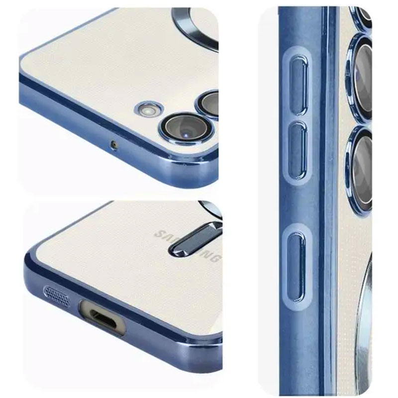 Husa Plating - Samsung S22 Plus (S906) - silicon cu MagSafe, Slim, Clear | Blue