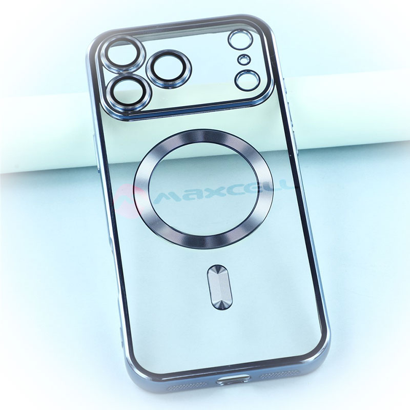 Husa Plating » iPhone 17 Pro, MagCase, TPU Clear, frame BLUE