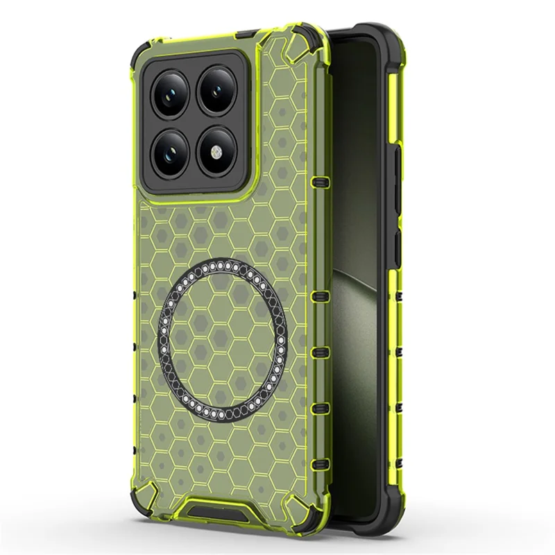 Husa HoneyComb » Xiaomi Redmi Note 14 5G, Magnet MagCase, AntiDrop Corners, GREEN